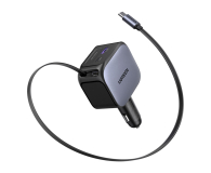 Ładowarka i akumulator UGREEN Ładowarka samochodowa EC6042x USB-C + USB145W z kablem szara 6941876271405